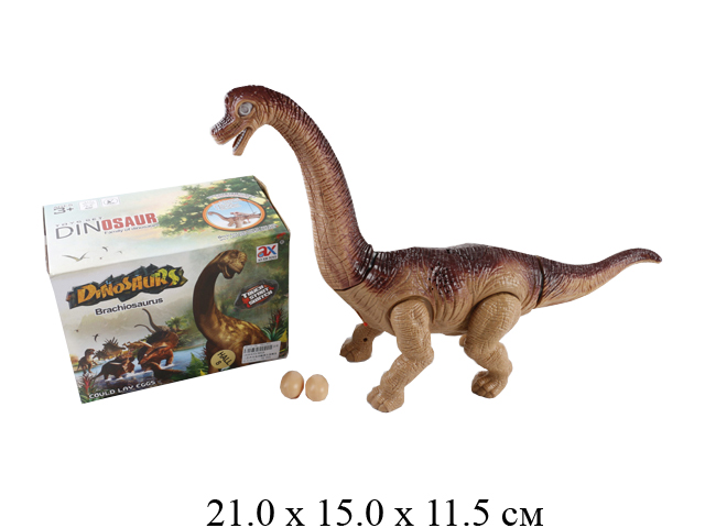 Динозавр на бат. (свет, звук, двиг. голова и хвост, несет яйца) (2 цвета) в кор. 802A