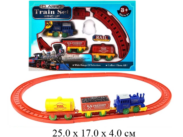 М1500516/V Ж/д (паровоз заводной, 2 шт. вагона) "Train Set"в кор. YN807-6