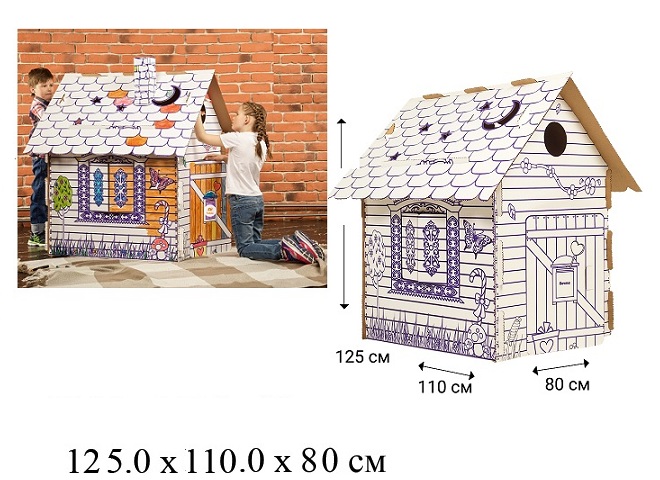 Картонный домик-раскраска  "Избушка" в кор. Yukka