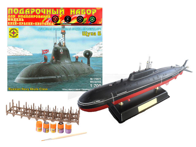Сборная модель подводная лодка  проекта 971 "Щука-Б" (1:700) Моделист