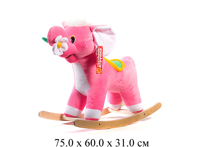Качалка-Слон с цветком ЭКО розовый См-750-4 Нижегородская игрушка