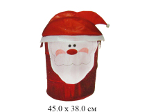 Корзина д/игрушек Дед Мороз голова - крышка 38 х 45 см