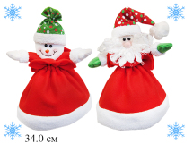 Колпак Деда Мороза (2 вида : снеговик, Дед Мороз) 27 х 27 см