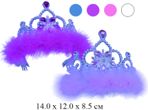 Корона с опушкой (4 цвета :  роз., малин., голуб., бел.) в пак.