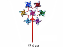 Вертушка в форме звездочки, 7 цветочков  3 цвета в пак.