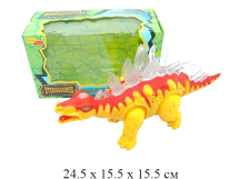Динозавр на бат. ОРАНЖЕВЫЙ  (свет, звук, двиг. рот и хвост) Stegosaurus в кор. 6638