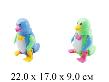 Игрушка для малышей в пак.- пингвин завод. (двиг. крылья. лапы. голова)2 цвета(син,зел) 1301
