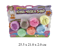 Песок пластичный для лепки (7 цветов) на карт. YX6003