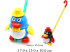 Каталка - пингвин (пищит) на палке 2 цвета(черн,син) в пак. 0339