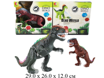 Динозавр на бат.свет,звук,яйца  в кор.2 цв.коричн.,бирюз.KQX-05