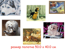 Н/для творчества - картина по номерам - собаки 40 х 50 см  (4 вида : GX6942, GX6944, GX6945, GX7222,