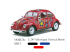 Модель 1:24 Volkswagen Cla4ical  Beetle рис. цветы в диспл. Kinsmart