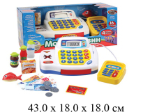 Касса "Мой магазин" на бат. (свет, звук, калькулятор, озвучка) + продукты в кор. Play Smart