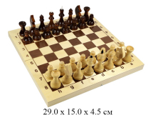 Игра настольная "Шахматы" деревянные (поле 29см х 29см)  "Десятое королевство"