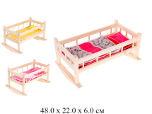 Кроватка - качалка для кукол деревян. (№9) в кор. (ИП Ясюкевич)