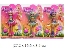 Кукла гнущ.с крыльями,сумочк.18,5 см на карт. 5 цв.желт,роз,голуб,фио,красн.Z970-9