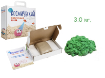 Космический песок зеленый 3 кг в коробке
