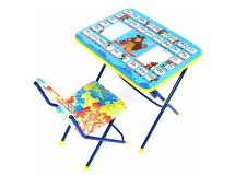 Комплект "Познайка" детский складной стол + стул мягк. моющ. Азбука "Маша и Медведь" в кор. "Ника"