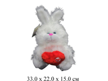 Игрушка мягконабивная Заяц "Снежок"  с сердцем (25см) Ягуар
