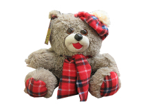Игрушка мягконабивная медведь "Тимоша" с шарфом в берете мал. (35 см.) Ягуар