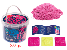 Пластилин песочный "Розовый" 500 гр., формочки Лори