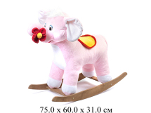 Качалка-Слон  с цветком розовый; См-440-4 Нижегородская игрушка